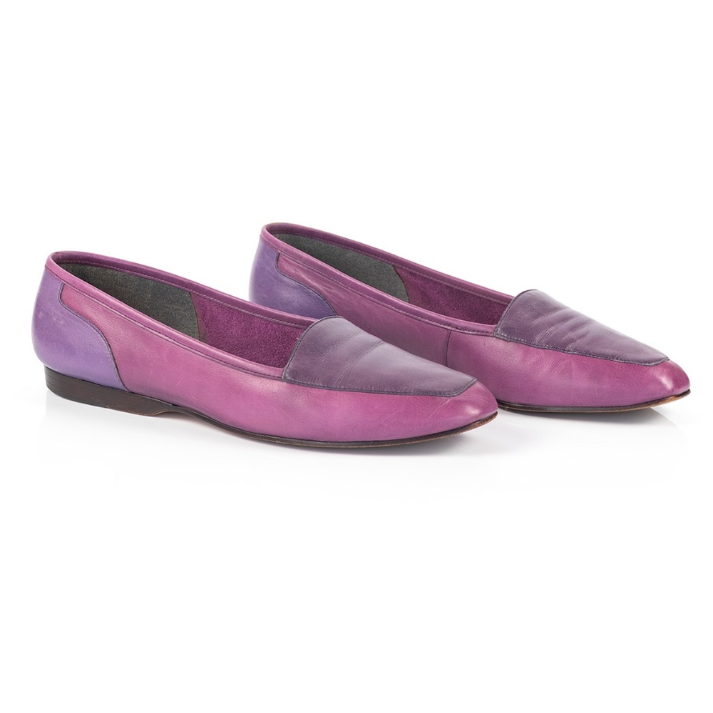 Enzo Angiolini Liberty Leather Flat, Three tone Purple, Slip on shoe, Size 9M